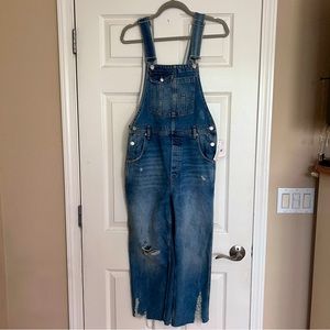 NWT Free People Wide Leg Cut-Off Overalls Size 25